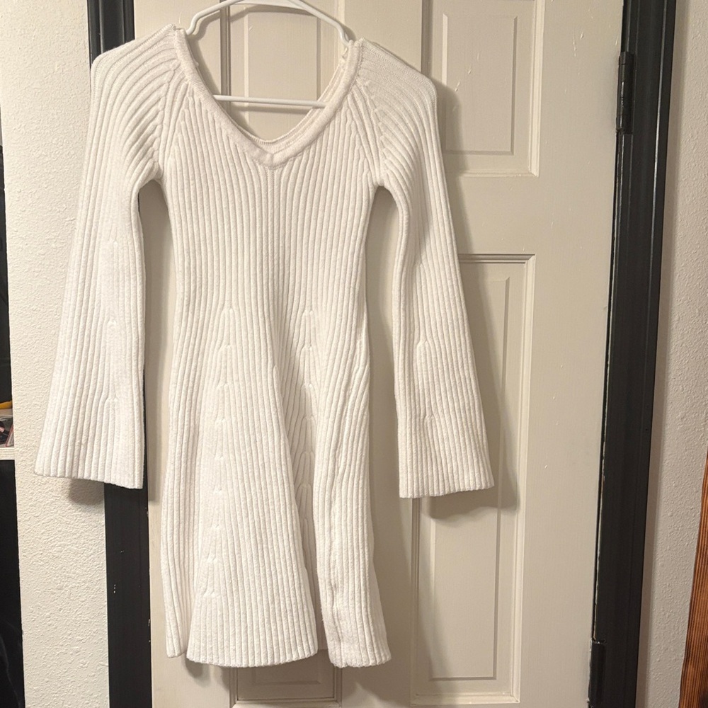 SHEIN White Long Sleeve Dress